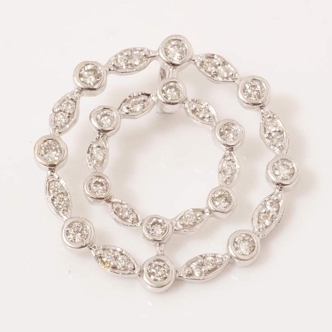 Circle Natural Diamond Pendant: 14k Solid Gold Bezel And Illusion Set Layering Necklace, IGI Certified, Ready To Ship