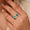 Load image into Gallery viewer, Emerald Gemstone Halo Diamond Ring, 14k Solid Gold, Natural Diamond, Statement Jewelry, Dual Tone Ring, Cocktail Ring, Gift for Her
