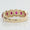 Load image into Gallery viewer, Oval Ruby Halo Diamond Ring, 14k Solid Gold, Natural Diamond, Half Eternity Band, Gemstone Cocktail Ring, Two Tone Wedding Statement Ring

