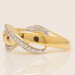 Load image into Gallery viewer, Infinity Diamond Crossover Ring, 14k Solid Gold, Natural Diamond, Promise Love Ring, Everyday Ring, Two Tone Jewelry, Minimalistic Ring
