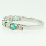 Load image into Gallery viewer, Emerald Half Eternity Diamond Band Ring, 14k Solid Gold, Natural Diamond, Gemstone Stacking Ring, Everyday Minimalist Jewelry, Gift for Her
