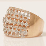 Load image into Gallery viewer, Wide Natural Diamond Eternity Ring: 14k Solid Gold Statement Cocktail Band Jewellery, Certified Jewelry
