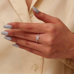 Load image into Gallery viewer, Butterfly Diamond Ring, 14k Solid Gold, IGI Certified, Natural Diamonds, Everyday Stackable Rings, Minimalist Jewelry, Gift for Her
