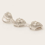 Load image into Gallery viewer, Three Heart Diamond Pendant, 14k Solid Gold, Natural Diamond, Halo Cluster Setting, Drop Necklace, Everyday Staking Necklace, Gift For Her
