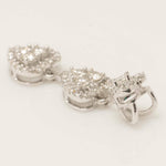 Load image into Gallery viewer, Three Heart Diamond Pendant, 14k Solid Gold, Natural Diamond, Halo Cluster Setting, Drop Necklace, Everyday Staking Necklace, Gift For Her
