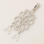 Load image into Gallery viewer, Floral Diamond Pendant, 14k Solid Gold, Natural Diamond, Filigree Cocktail Pendant, Butterfly Drop Necklace, Statement Bridal Jewelry
