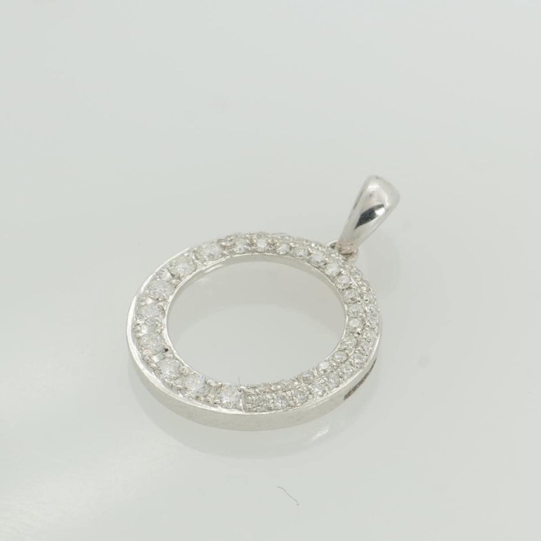 Circle Natural Diamond Karma Pendant Necklace: 14k Solid Gold Everyday Stacking Jewellery, Certified Jewelry
