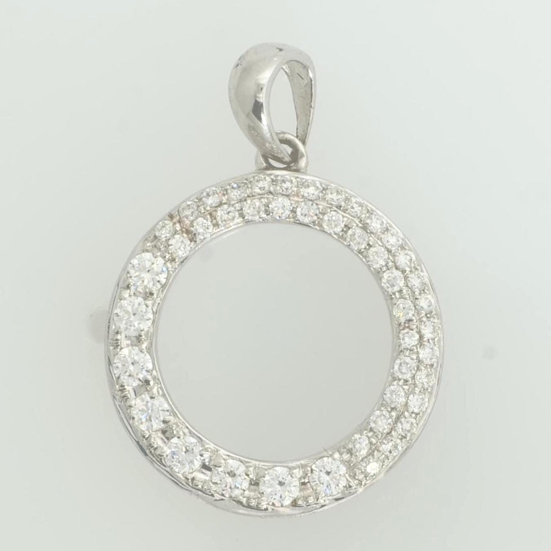 Circle Diamond Pendant Necklace, 14k Solid Gold, Natural Diamonds, Everyday Jewelry, Karma Pendant, Stacking Pendant, Gift for Her