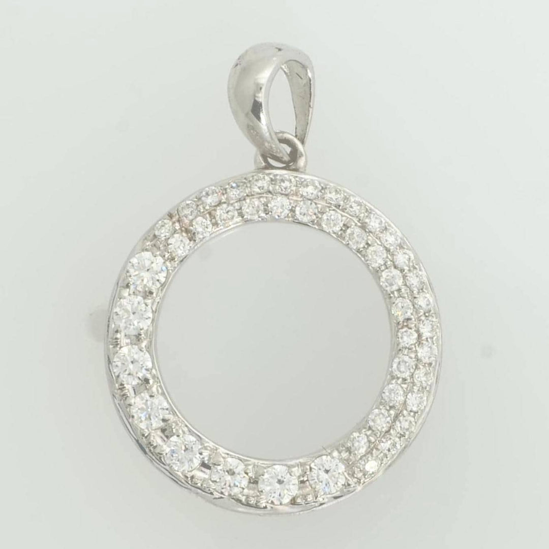 Circle Natural Diamond Karma Pendant Necklace: 14k Solid Gold Everyday Stacking Jewellery, Certified Jewelry