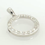 Load image into Gallery viewer, Circle Natural Diamond Karma Pendant Necklace: 14k Solid Gold Everyday Stacking Jewellery, Certified Jewelry
