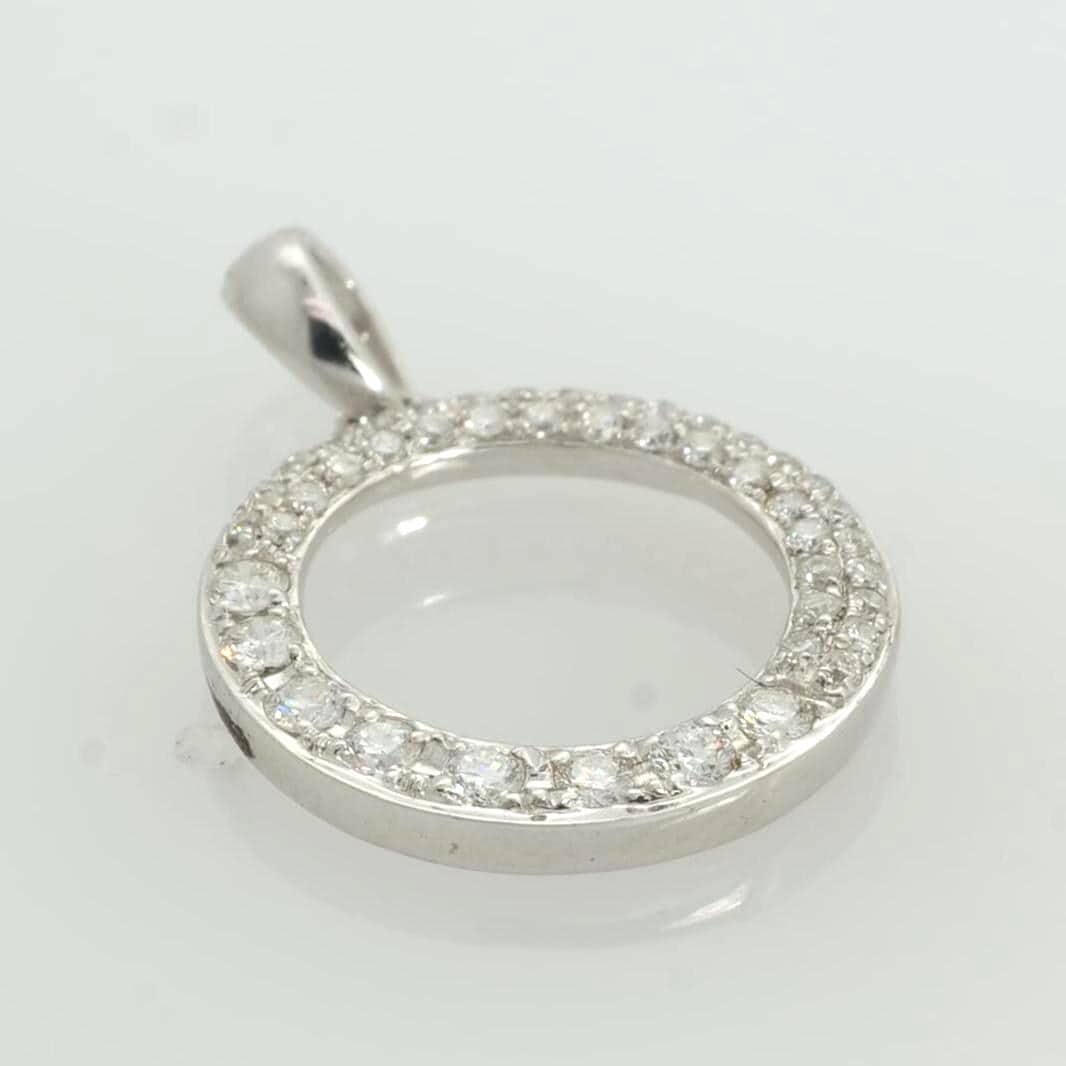 Circle Natural Diamond Karma Pendant Necklace: 14k Solid Gold Everyday Stacking Jewellery, Certified Jewelry