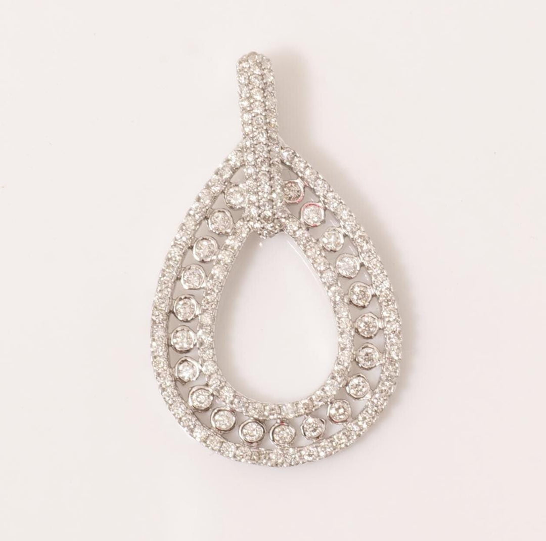 Pear Natural Diamond Stackable Pendant, 14k Solid Gold Everyday Layering Jewellery, Certified Jewelry