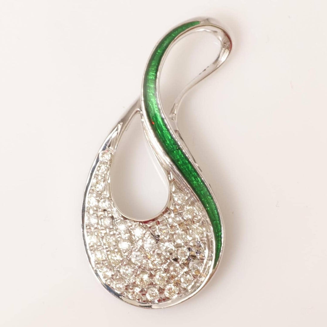 Teardrop Infinity Natural Diamond Pendant: 14k Solid Gold Enamel Cluster Stacking Necklace, IGI Certified, Ready To Ship