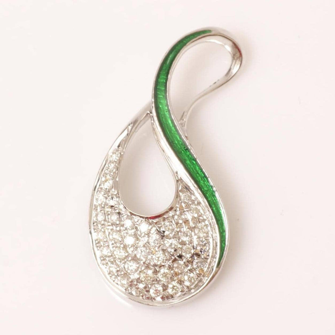 Teardrop Infinity Natural Diamond Pendant: 14k Solid Gold Enamel Cluster Stacking Necklace, IGI Certified, Ready To Ship