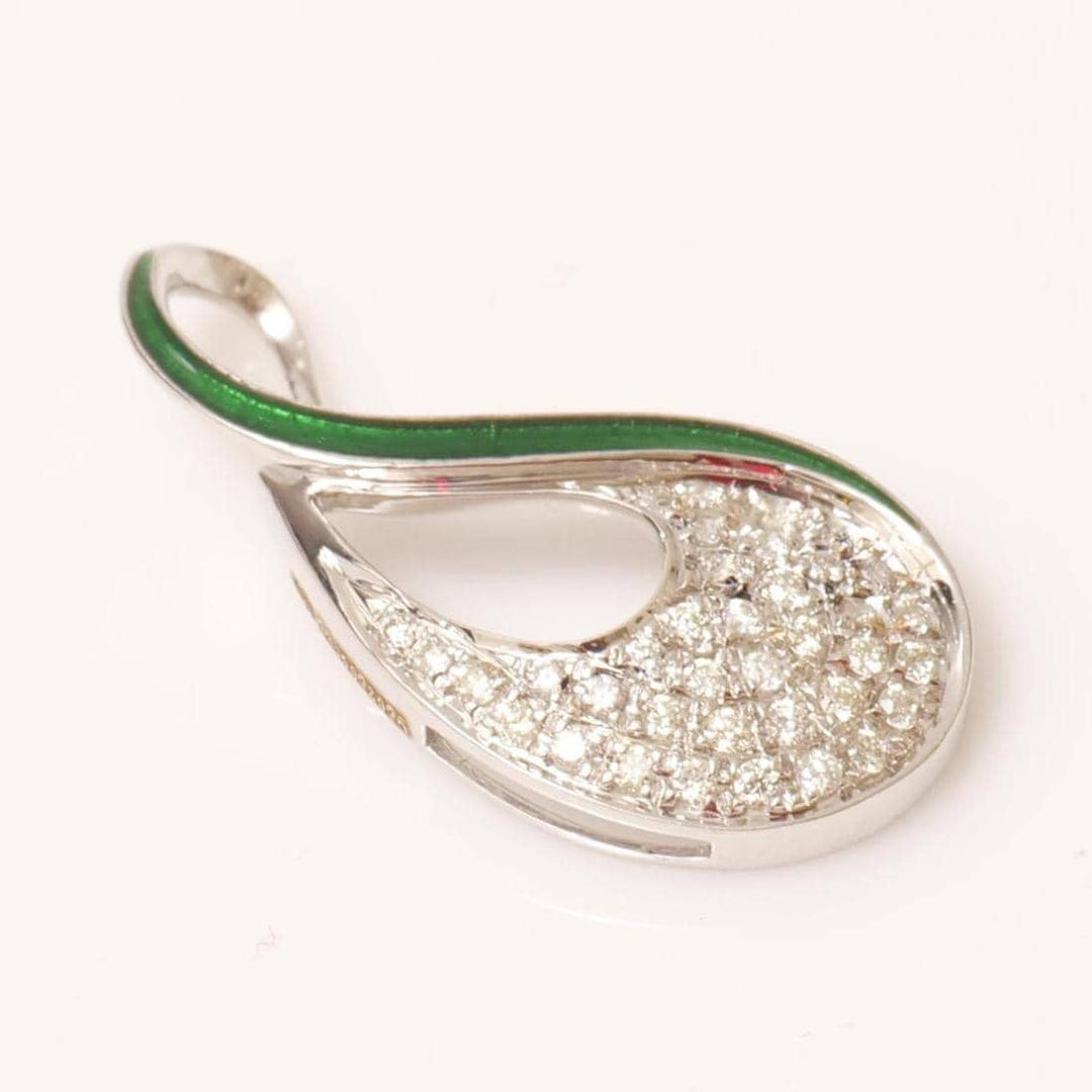 Teardrop Infinity Natural Diamond Pendant: 14k Solid Gold Enamel Cluster Stacking Necklace, IGI Certified, Ready To Ship