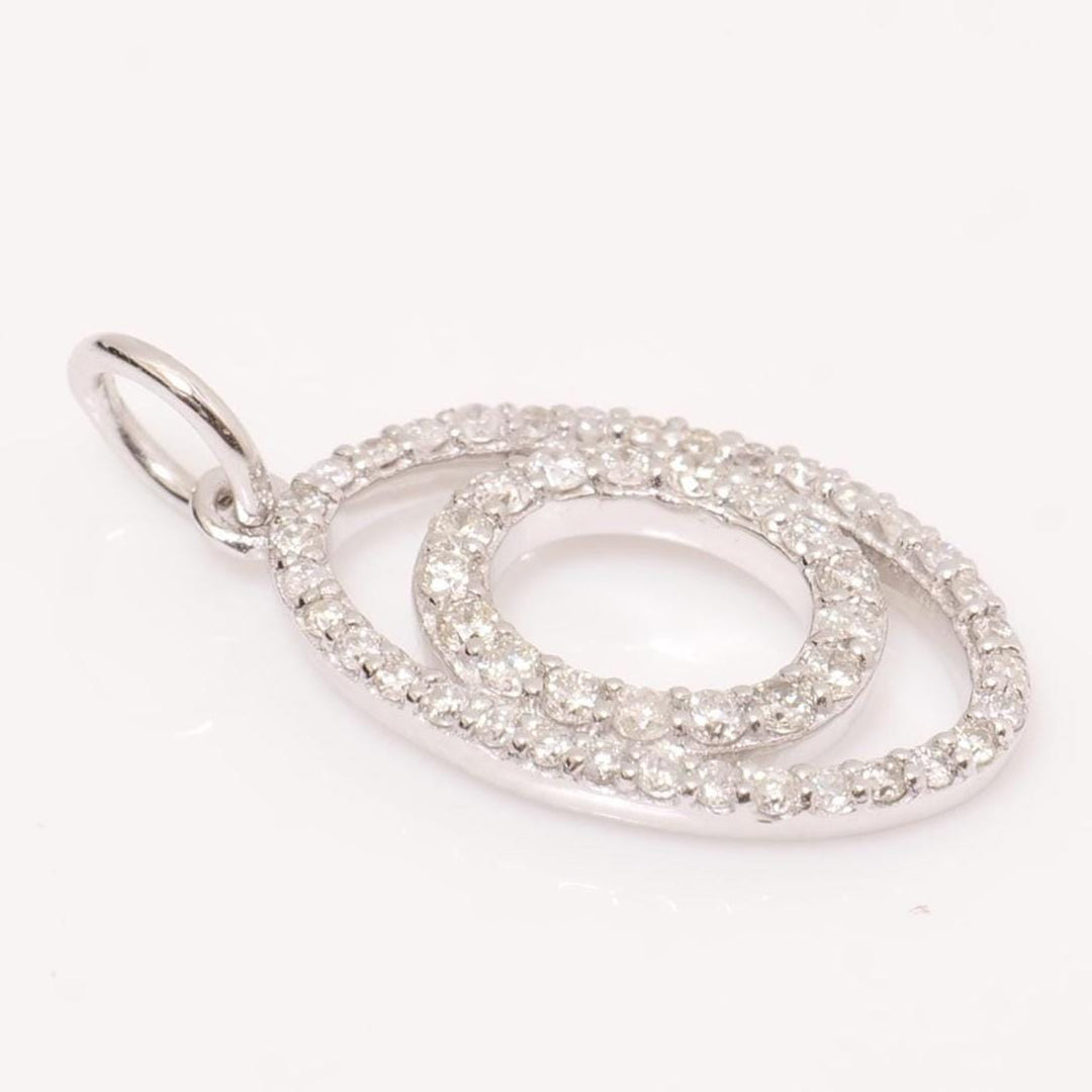 Oval Loop Natural Diamond Pendant: 14k Solid Gold Minimalistic Stacking Necklace, IGI Certified, Ready To Ship