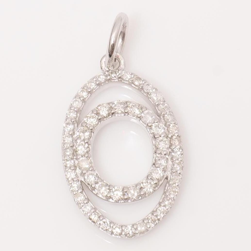 Oval Loop Natural Diamond Pendant: 14k Solid Gold Minimalistic Stacking Necklace, IGI Certified, Ready To Ship