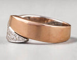 Load image into Gallery viewer, Wrap Diamond Cuff Ring, 14K Solid Gold Band, Open Twisted Band Ring, Natural Diamonds, Two-Toned Statement Ring, Cocktail Ring, Gift For Her
