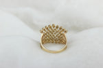 Load image into Gallery viewer, Crown Diamond Ring, 14k Solid Gold, Natural Diamonds, Pear Drop Broad Cocktail Ring, Bridal Jewelry, Statement Jewelry, Gift For Her
