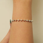 Load image into Gallery viewer, Two Tone Natural Diamond Tennis Bracelet: 14K Solid Gold Stacking Bracelet, IGI Certified, Ready To Ship,
