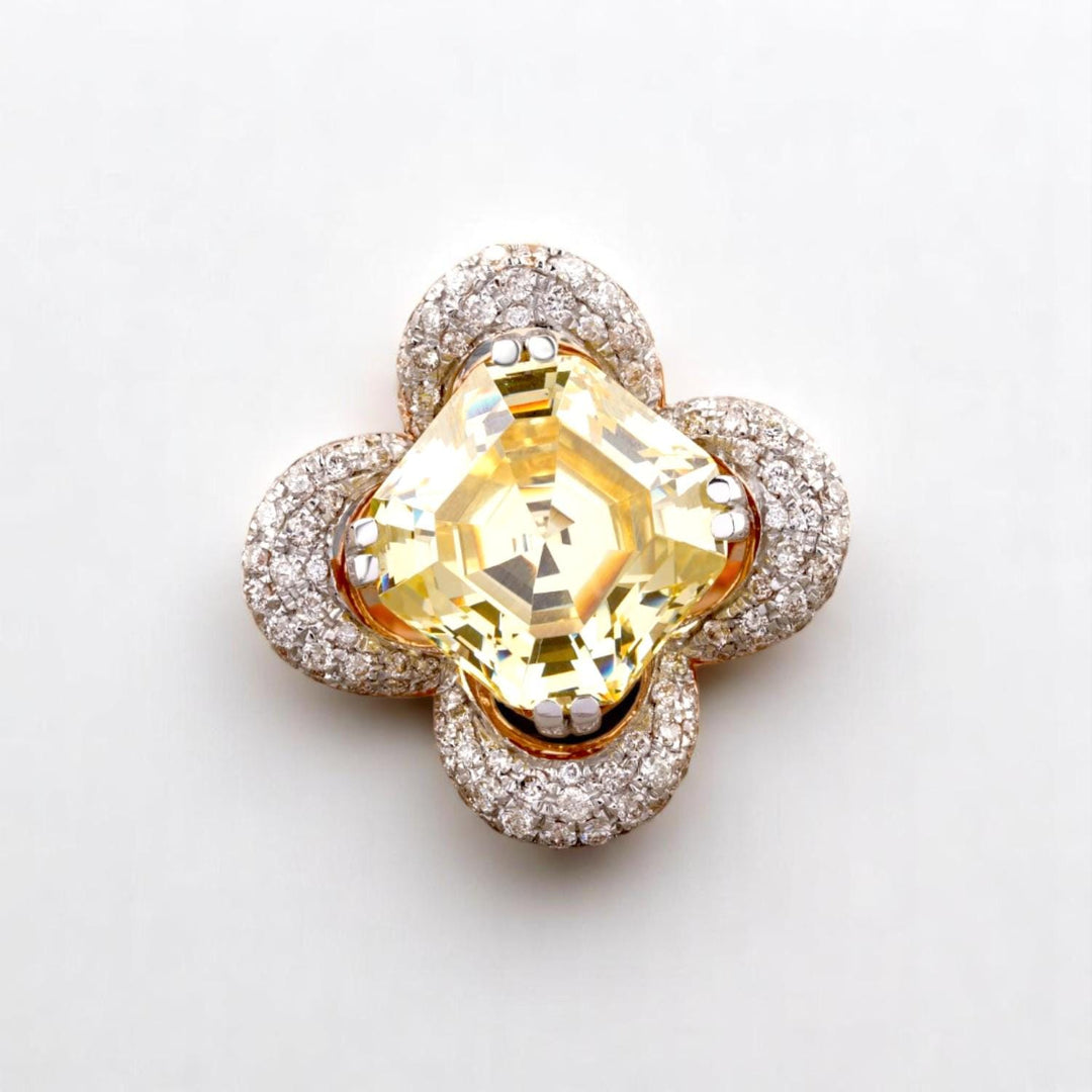 Citrine Diamond Ring In 14kt Solid Gold, Cocktail Ring With Natural Diamonds, Ready To Ship, Women&#39;s Day Gift
