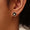 Load image into Gallery viewer, Princess Diamond Stud Earrings with Black Enameling in 14k Solid Gold, Princess &amp; Round Natural Diamonds, Ready To Ship, Women&#39;s Day Gift
