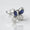 Load image into Gallery viewer, Blue Sapphire Butterfly Diamond Ring, 14K Solid Gold, Natural Diamonds, Insect Jewelry, Gemstone Cocktail Ring, Ready To Ship
