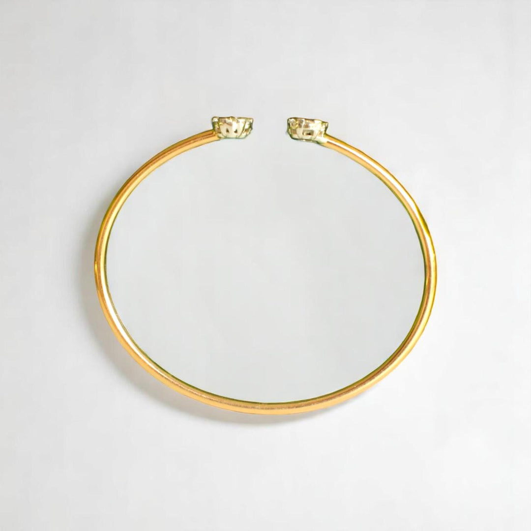 Flower Diamond Bracelet, 18kt Solid Gold, Natural Diamonds, Illusion Open Cuff Bracelet, Minimalist Statement Cuff, Ready To Ship