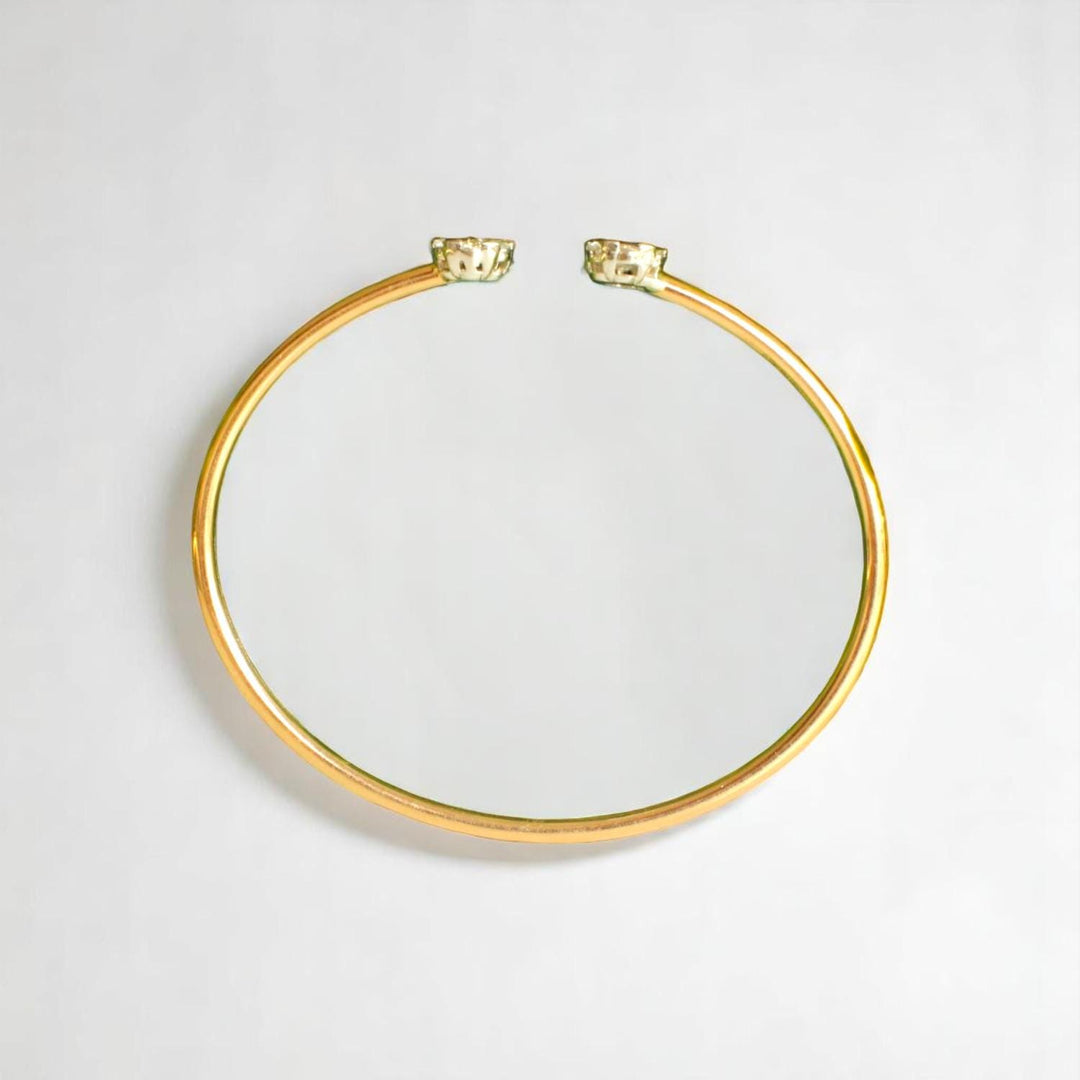 Flower Diamond Bracelet, 18kt Solid Gold, Natural Diamonds, Illusion Open Cuff Bracelet, Minimalist Statement Cuff, Ready To Ship