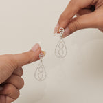 Load image into Gallery viewer, Dangle Diamond Earrings In 14k Solid Gold, Teardrop Chandelier Earrings With Natural Diamonds, Ready To Ship, Women&#39;s Day Gift
