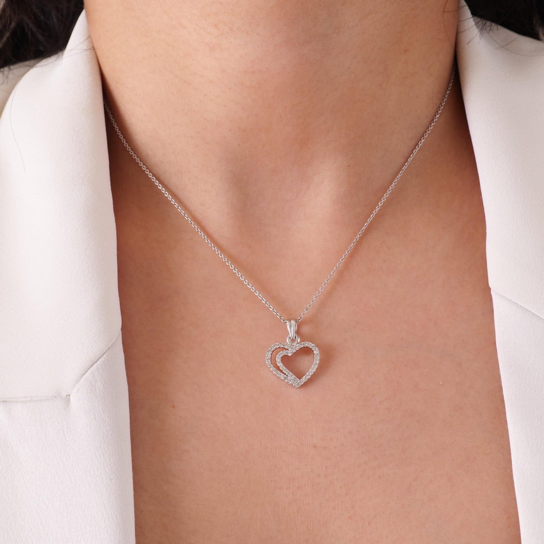 Heart Diamond Pendant, 14k Solid Gold, Natural Diamonds, Love Layering Minimalist Chain Necklace, Everyday Stackable Jewelry, Gift for Her
