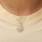 Load image into Gallery viewer, Spiral Natural Diamond Pendant: 14k Solid Gold Swirl Stackable Necklace, IGI Certified, Ready To Ship
