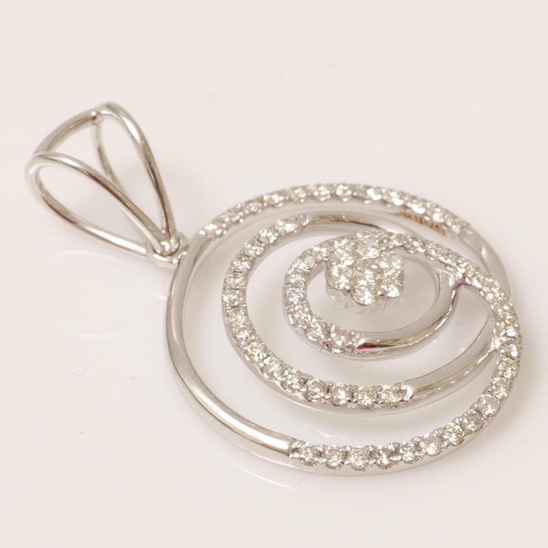 Spiral Natural Diamond Pendant: 14k Solid Gold Swirl Stackable Necklace, IGI Certified, Ready To Ship