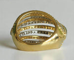Load image into Gallery viewer, Diamond Wave Lines Band Ring, 14K Solid Gold, Natural Diamond, Two-toned Cocktail Ring, Multiple Lines  Statement Band, Gift For Her
