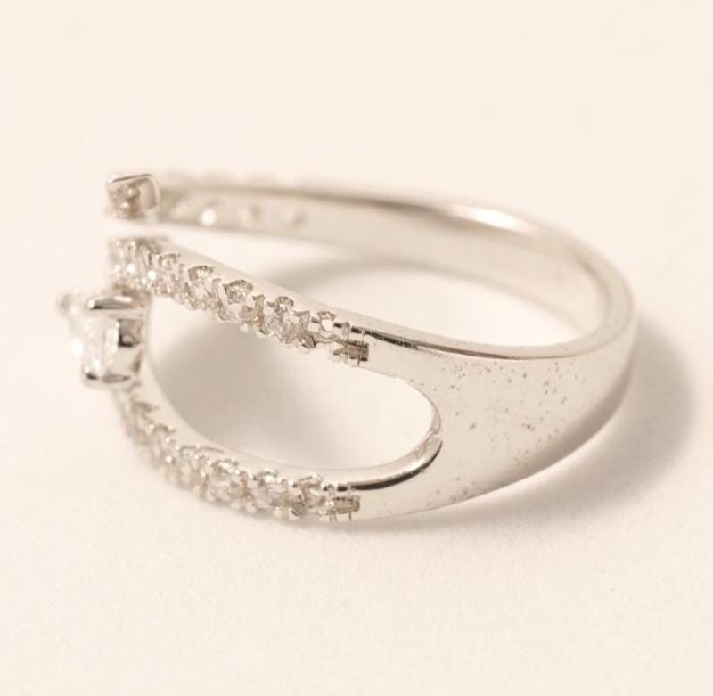 Leaf Pear Diamond Wrap Ring, 14k Solid Gold, Statement Open Band Ring, Natural Diamonds, Everyday Jewelry, Bypass Band Ring, Gift For Her