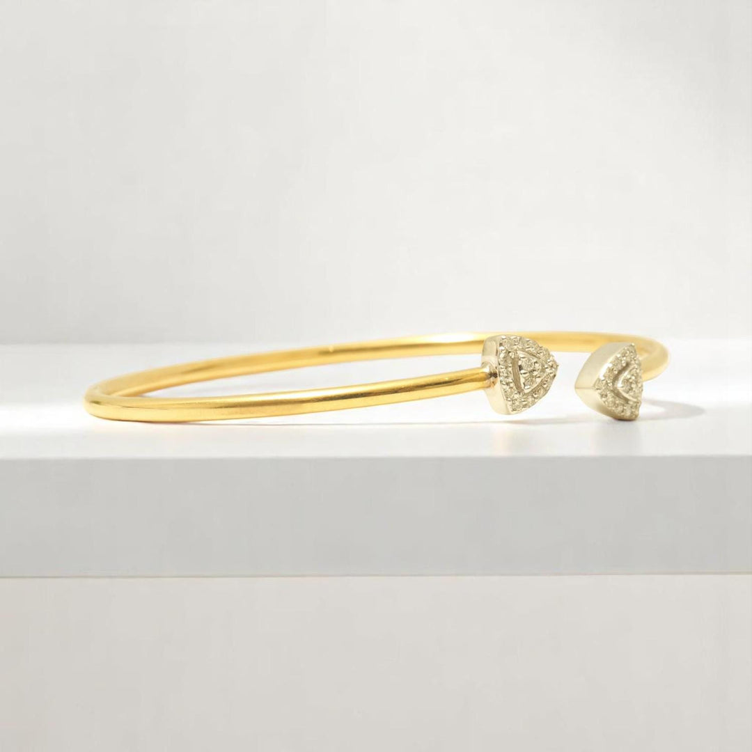 Cuff Diamond Bracelet in 18K Gold, Natural Diamonds, Stacking Bracelet, Ready To Ship, Women&#39;s Day Gift