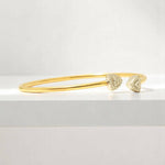 Load image into Gallery viewer, Cuff Diamond Bracelet in 18K Gold, Natural Diamonds, Stacking Bracelet, Ready To Ship, Women&#39;s Day Gift
