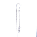 Load image into Gallery viewer, Dangling Thread Diamond Earrings, 14k Solid Gold, Natural Diamonds, Dangle Chain Earrings, Minimalist Jewelry, Ready To Ship
