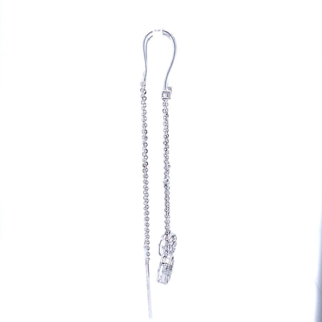 Dangling Thread Natural Diamond Earrings: 14k Solid Gold Dangle Chain Earrings, Minimalist Jewellery, Certified Jewelry