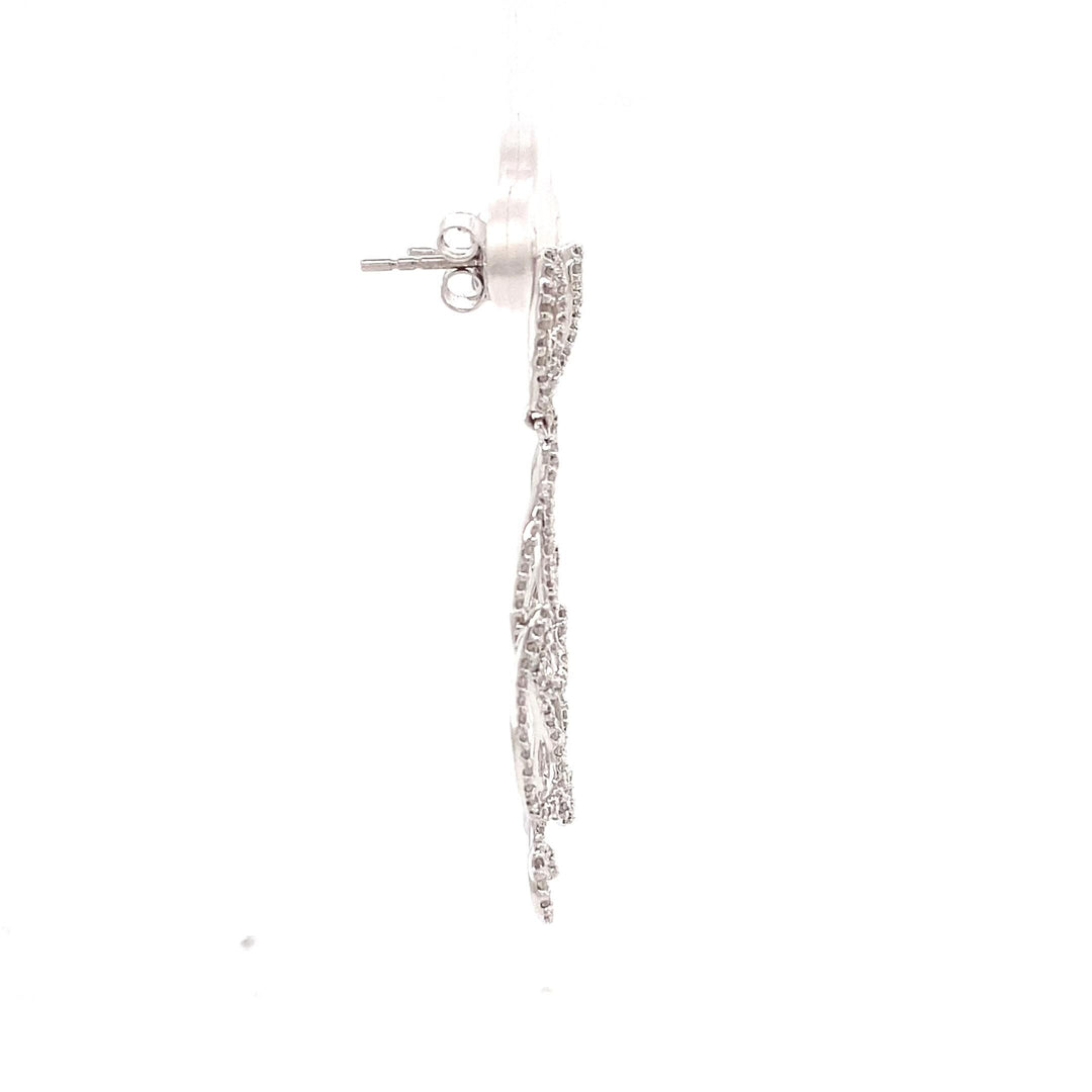 Dangle Diamond Earrings In 14k Solid Gold, Chandelier Earrings With Natural Diamonds, Ready To Ship, Women&#39;s Day Gift