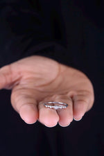 Load image into Gallery viewer, Dainty Diamond Minimalist Ring, 14k Solid Gold, Natural Diamonds, Everyday Jewelry, Stacking Band, Ready To Ship
