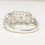 Load image into Gallery viewer, Oval Halo Diamond Band Ring, 14k Solid Gold, Natural Diamonds, Eternity Wedding Band, Statement Bridal Ring, Ready To Ship, IGI Certified
