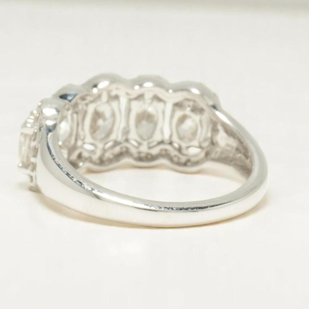 Oval Halo Diamond Band Ring, 14k Solid Gold, Natural Diamonds, Eternity Wedding Band, Statement Bridal Ring, Ready To Ship, IGI Certified
