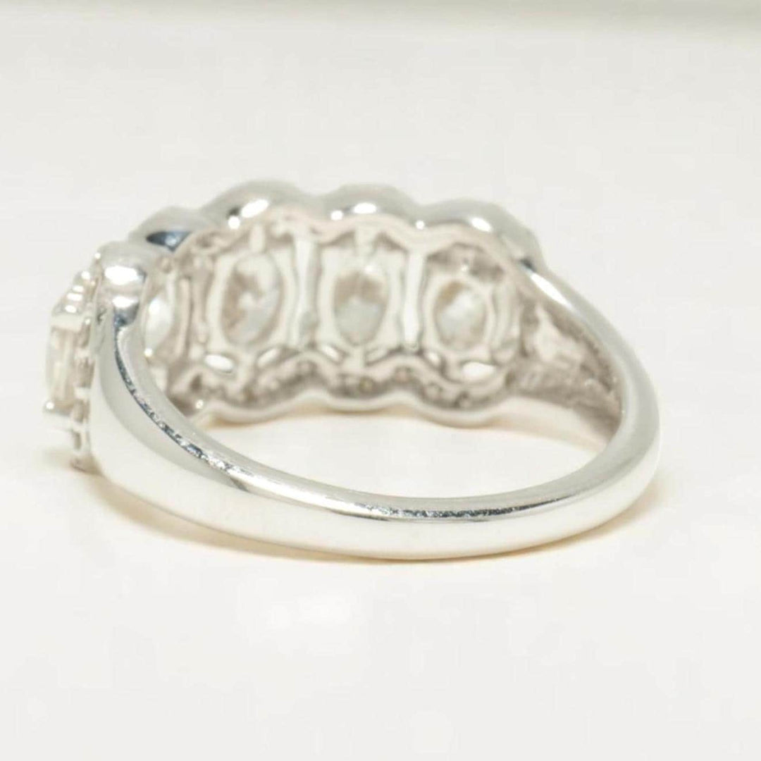 Oval Halo Diamond Band Ring, 14k Solid Gold, Natural Diamonds, Eternity Wedding Band, Statement Bridal Ring, Ready To Ship, IGI Certified