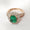 Load image into Gallery viewer, Emerald Diamond Halo Ring, 14k Solid Gold, Natural Diamonds, Birthstone Filigree Gemstone Ring, Cocktail Statement Ring, Ready To Ship
