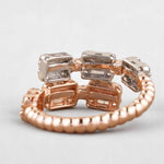 Load image into Gallery viewer, Double Band Diamond Ring In 14K Solid Gold, Baguette &amp; Round Diamonds, Centre Open Ring With Natural Diamonds, Gift For Her
