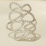 Load image into Gallery viewer, Pear Loop Cascade Diamond Ring, 14k Solid Gold Ring, Cocktail Diamond Ring, Natural Diamond, Statement Ring, Ready To Ship, Women&#39;s Day Gift
