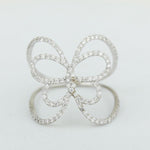 Load image into Gallery viewer, Butterfly Loop Diamond Ring, 14k Solid Gold, Natural Diamonds, Everyday Statement Ring, Animal Jewelry, Ready To Ship
