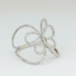 Load image into Gallery viewer, Butterfly Loop Diamond Ring, 14k Solid Gold, Natural Diamonds, Everyday Statement Ring, Animal Jewelry, Ready To Ship
