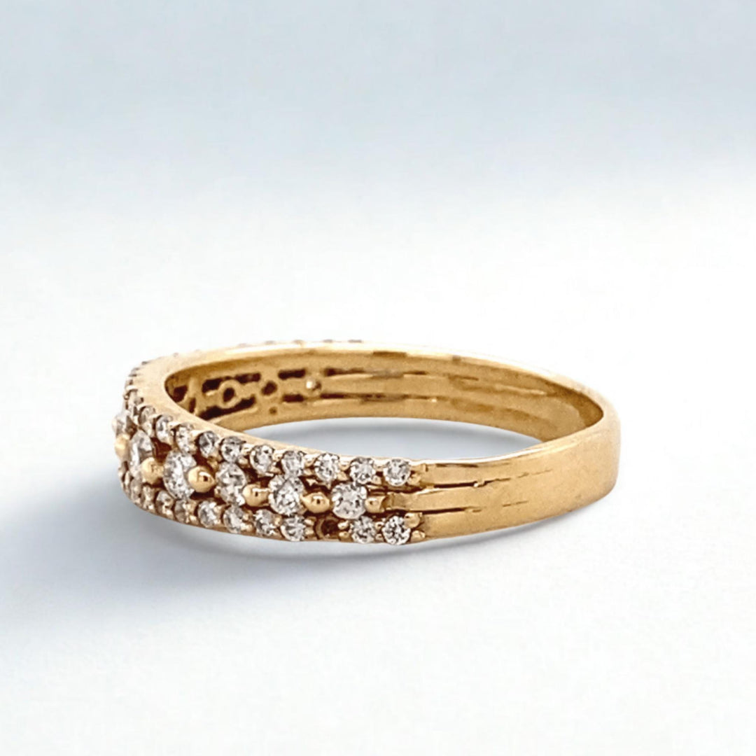 Solitaire Diamond Ring In 14k Solid Gold, Eternity Band With Natural Diamonds, Ready To Ship, Women's Day Gift